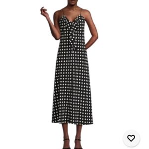 Karl Lagerfeld Paris Sz 8 Polka Dot Ruffle Midi Dress $148